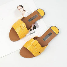 Load image into Gallery viewer, Flat Women Shoes Summer Candy Color Leather Fashion Sandals Open Toe Wear Casual Flip Flops Slip On Comfortable Womens Loafers Women's Flats Elegant Shoes