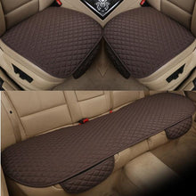Load image into Gallery viewer, Flax Car Seat Cover Front Rear Linen Fabric Cushion Breathable Protector Mat Pad Universal Auto Interior Styling Truck Car Seat Cushion Breathable Comfort Universal for Most Vehicles Automotive Interior Seat Protector Without Binding Pad Linen Mat Car In