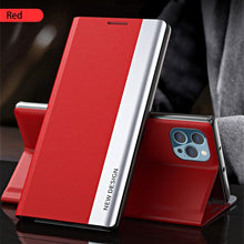 Load image into Gallery viewer, Flip Case For iPhone 14 Pro Max 12 13 Mini Luxury Wallet Stand Elegant Cover Phone Magnetic Leather Protective Cover Luxury Red Shockproof Cover with Stand Flip Case