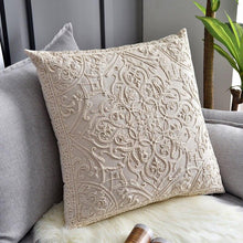 Load image into Gallery viewer, Floral Embroidered Throw Pillow Covers Cotton Pillowcase Sofa Couch For Home Decor Embroidery Throw Pillow Covers Square Cushion Case Modern Cushion Cover Square Pillowcase Decoration for Sofa Bed Chair Car 50x50cm