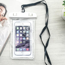 Load image into Gallery viewer, Florescent Universal Waterproof Phone Pouch Case Diving Swimming Bag Luminous Mobile Cover For Phone Sports Beach Pool 6 inch Universal Water Proof Mobile Pouch/Case Cover for Rain Protection & Under Water Swimming Bag Case and Strap