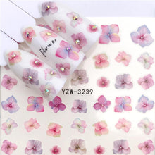Load image into Gallery viewer, Flower Animal Designs Water Transfer Sticker Nail Art Decals Fashion Wraps Tips Manicure Tools Nail Watermark Decals iridescent Decoration Nail Self-Adhesive Decals Nail Stickers Water Transfer Fresh Nail Decals for Nail Art
