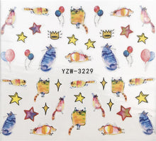 Load image into Gallery viewer, Flower Animal Designs Water Transfer Sticker Nail Art Decals Fashion Wraps Tips Manicure Tools Nail Watermark Decals iridescent Decoration Nail Self-Adhesive Decals Nail Stickers Water Transfer Fresh Nail Decals for Nail Art