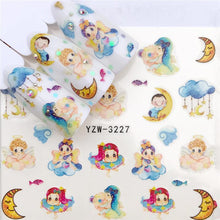 Load image into Gallery viewer, Flower Animal Designs Water Transfer Sticker Nail Art Decals Fashion Wraps Tips Manicure Tools Nail Watermark Decals iridescent Decoration Nail Self-Adhesive Decals Nail Stickers Water Transfer Fresh Nail Decals for Nail Art
