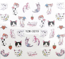 Load image into Gallery viewer, Flower Animal Designs Water Transfer Sticker Nail Art Decals Fashion Wraps Tips Manicure Tools Nail Watermark Decals iridescent Decoration Nail Self-Adhesive Decals Nail Stickers Water Transfer Fresh Nail Decals for Nail Art