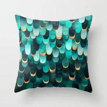 Load image into Gallery viewer, Flower Leaves Pattern Throw Pillow Case Teal Blue Cushion Covers Modern Teal Throw Pillow Covers Ocean Bohemia Decorative Couch Pillow Cases Sea Cotton Linen Decorative Pillowcases