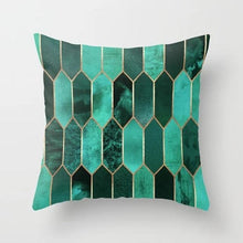 Load image into Gallery viewer, Flower Leaves Pattern Throw Pillow Case Teal Blue Cushion Covers Modern Teal Throw Pillow Covers Ocean Bohemia Decorative Couch Pillow Cases Sea Cotton Linen Decorative Pillowcases