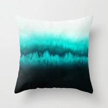Load image into Gallery viewer, Flower Leaves Pattern Throw Pillow Case Teal Blue Cushion Covers Modern Teal Throw Pillow Covers Ocean Bohemia Decorative Couch Pillow Cases Sea Cotton Linen Decorative Pillowcases
