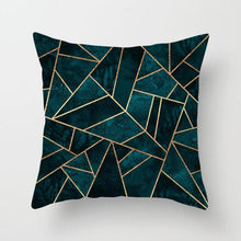 Load image into Gallery viewer, Flower Leaves Pattern Throw Pillow Case Teal Blue Cushion Covers Modern Teal Throw Pillow Covers Ocean Bohemia Decorative Couch Pillow Cases Sea Cotton Linen Decorative Pillowcases