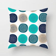 Load image into Gallery viewer, Flower Leaves Pattern Throw Pillow Case Teal Blue Cushion Covers Modern Teal Throw Pillow Covers Ocean Bohemia Decorative Couch Pillow Cases Sea Cotton Linen Decorative Pillowcases