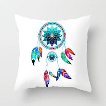 Load image into Gallery viewer, Flower Leaves Pattern Throw Pillow Case Teal Blue Cushion Covers Modern Teal Throw Pillow Covers Ocean Bohemia Decorative Couch Pillow Cases Sea Cotton Linen Decorative Pillowcases