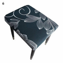 Load image into Gallery viewer, Flower Printed Seat Protector Square Stool Chair Cover Removable Dustproof Elastic Stool Covers For Bedroom Kitchen Square Stool Stool Covers Breathable Chair Seat Slipcover Barstool Cover for Rectangle Stools