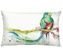 将图片加载到图库查看器,Flowers Birds Green Plants Printed Waist Pillowcase Home Pillow Decoration Tropical Green Texture Exotic Flower Cotton Linen Outdoor Pillow Cases Sofa Bed Throw Pillow 50x30CM