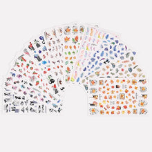 Load image into Gallery viewer, Flowers Leaves Line 3D Nail Stickers Autumn Winter Fall Leaf Design Transfer Sliders Abstract Waves Nail Art Decals Manicures Decal Self-Adhesive 3D Wave Design Decoration for Women Girls Tape Nail Art Stickers Decal Decoration