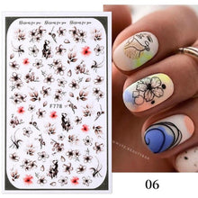 Load image into Gallery viewer, Flowers Leaves Line 3D Nail Stickers Autumn Winter Fall Leaf Design Transfer Sliders Abstract Waves Nail Art Decals Manicures Decal Self-Adhesive 3D Wave Design Decoration for Women Girls Tape Nail Art Stickers Decal Decoration