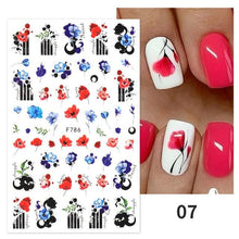 Load image into Gallery viewer, Flowers Leaves Line 3D Nail Stickers Autumn Winter Fall Leaf Design Transfer Sliders Abstract Waves Nail Art Decals Manicures Decal Self-Adhesive 3D Wave Design Decoration for Women Girls Tape Nail Art Stickers Decal Decoration