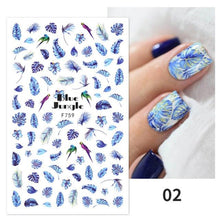 Load image into Gallery viewer, Flowers Leaves Line 3D Nail Stickers Autumn Winter Fall Leaf Design Transfer Sliders Abstract Waves Nail Art Decals Manicures Decal Self-Adhesive 3D Wave Design Decoration for Women Girls Tape Nail Art Stickers Decal Decoration