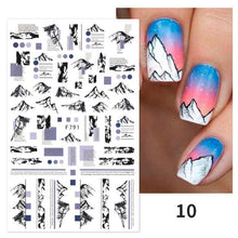 Load image into Gallery viewer, Flowers Leaves Line 3D Nail Stickers Autumn Winter Fall Leaf Design Transfer Sliders Abstract Waves Nail Art Decals Manicures Decal Self-Adhesive 3D Wave Design Decoration for Women Girls Tape Nail Art Stickers Decal Decoration