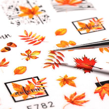 Load image into Gallery viewer, Flowers Leaves Line 3D Nail Stickers Autumn Winter Fall Leaf Design Transfer Sliders Abstract Waves Nail Art Decals Manicures Decal Self-Adhesive 3D Wave Design Decoration for Women Girls Tape Nail Art Stickers Decal Decoration