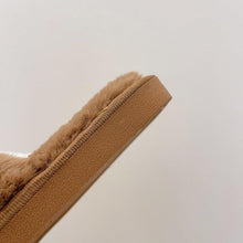 将图片加载到图库查看器,Fluffy Slippers Women Cozy Faux Fur Cross Indoor Floor Slides Flat Soft Furry Shoes Fluffy Furry Fur Slippers Flip Flop Open Toe Cozy House Memory Foam Sandals Slides Soft Flat Comfy Slippers
