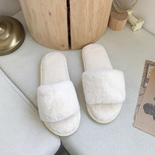 将图片加载到图库查看器,Fluffy Slippers Women Cozy Faux Fur Cross Indoor Floor Slides Flat Soft Furry Shoes Fluffy Furry Fur Slippers Flip Flop Open Toe Cozy House Memory Foam Sandals Slides Soft Flat Comfy Slippers