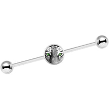 Load image into Gallery viewer, 14G Black White Tiger Eyes Industrial Barbell 37mm