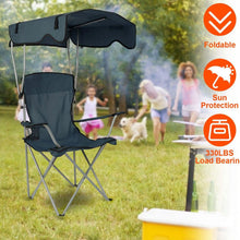 Load image into Gallery viewer, Foldable Beach Canopy Chair Sun Protection with Cup Holder