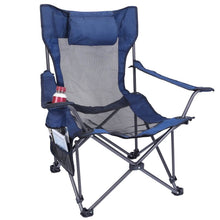 Load image into Gallery viewer, Foldable Camping Chair Heavy Duty Steel Lawn Chair with Reclining Backrest Angle