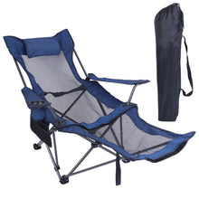 Load image into Gallery viewer, Foldable Camping Chair Heavy Duty Steel Lawn Chair with Reclining Backrest Angle