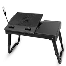 将图片加载到图库查看器,Foldable Laptop Table Bed Notebook Desk with Cooling Fan Mouse Board
