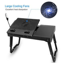 将图片加载到图库查看器,Foldable Laptop Table Bed Notebook Desk with Cooling Fan Mouse Board