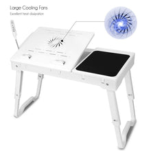 将图片加载到图库查看器,Foldable Laptop Table Bed Notebook Desk with Cooling Fan Mouse Board