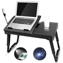 将图片加载到图库查看器,Foldable Laptop Table Bed Notebook Desk with Cooling Fan Mouse Board
