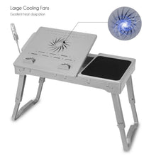 将图片加载到图库查看器,Foldable Laptop Table Bed Notebook Desk with Cooling Fan Mouse Board