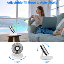 Load image into Gallery viewer, Foldable Rechargeable LED Desk Fan Wall Mounted with Magnetic Remote