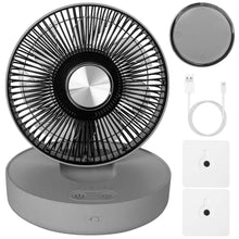 Load image into Gallery viewer, Foldable Rechargeable LED Desk Fan Wall Mounted with Magnetic Remote