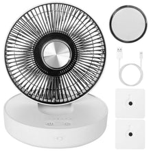 Load image into Gallery viewer, Foldable Rechargeable LED Desk Fan Wall Mounted with Magnetic Remote