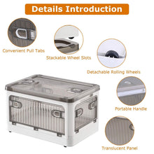Load image into Gallery viewer, Foldable Storage Bins with Lid 4 Doors Collapsible Stackable with Lock