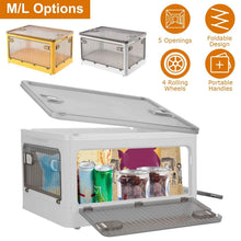 Load image into Gallery viewer, Foldable Storage Bins with Lid 4 Doors Collapsible Stackable with Lock