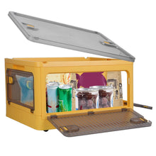 Load image into Gallery viewer, Foldable Storage Bins with Lid 4 Doors Collapsible Stackable with Lock