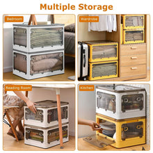 Load image into Gallery viewer, Foldable Storage Bins with Lid 4 Doors Collapsible Stackable with Lock
