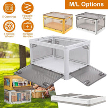 Load image into Gallery viewer, Foldable Storage Bins with Lid 4 Doors Collapsible Stackable with Lock