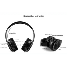 Load image into Gallery viewer, Folding Bluetooth White Blue Wireless Stereo Headphones Headset Mic Support Comfortable Earmuffs Modern Simple Design