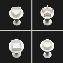 Load image into Gallery viewer, Fondant Cake Cookie Cutter Embossed Ejector Stamp Plunger Mold Kitchen Baking Cake Decorating Tools Heart Shaped Cookie Mold Hand Press Cookie Dessert Cutter Pastry Decoration Tool Mooncake Maker
