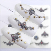 Load image into Gallery viewer, Fox Wolf Animal 3D Embossed Nail Sticker Flower Adhesive Manicure Slider Nail Art Tips Decorations Decals Manicure Design Golden Firework Star Accessories Heart Nail Art Stickers Glitter Decals Love Nail Sequins Laser Heart Nail