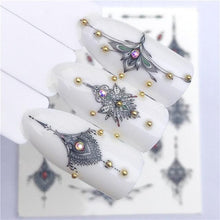 Load image into Gallery viewer, Fox Wolf Animal 3D Embossed Nail Sticker Flower Adhesive Manicure Slider Nail Art Tips Decorations Decals Manicure Design Golden Firework Star Accessories Heart Nail Art Stickers Glitter Decals Love Nail Sequins Laser Heart Nail