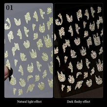 Load image into Gallery viewer, French Rose Gold Striping Tape Nail Design Stripe Lines Geometry 3D Sticker for Nails Gel Polish Sticker Decals for Manicuring Decorations Manicure Stickers Decals Silver Strip Line Nail Decal Self-Adhesive 3D Wave Decal Decoration Metallic Curve Design