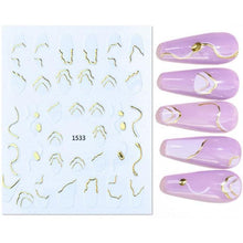 Load image into Gallery viewer, French Rose Gold Striping Tape Nail Design Stripe Lines Geometry 3D Sticker for Nails Gel Polish Sticker Decals for Manicuring Decorations Manicure Stickers Decals Silver Strip Line Nail Decal Self-Adhesive 3D Wave Decal Decoration Metallic Curve Design
