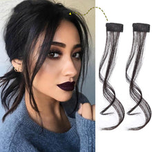 Load image into Gallery viewer, French Style Synthetic Air Bangs Women Fake Bangs Hair Piece Clip In Hair Extensions Blend Hair Clip In Hair Bangs Hairpiece Natural Flat Neat Bangs With Temples For Women One Piece Hairpiece
