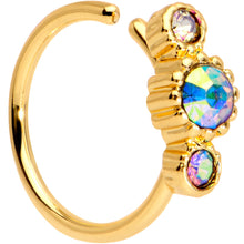 将图片加载到图库查看器,5/16 Aurora CZ Gem Gold IP Fashion Fusion Seamless Circular Ring